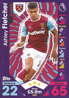 Ashley Fletcher West Ham United 2016/17 Topps Match Attax Extra  #U69